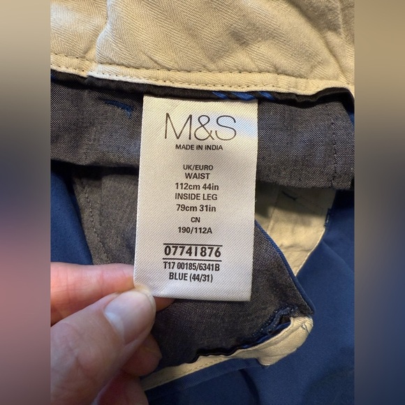Marks and Spencer Blue Harbour Chino Pants Men’s SZ 44WX31L Pockets Straight Leg - Picture 7 of 11